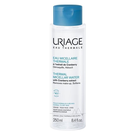 Uriage, Thermal Micellar Water, Płyn micelarny z ekstraktem z żurawiny do cery normalnej i suchej, 250 ml Uriage