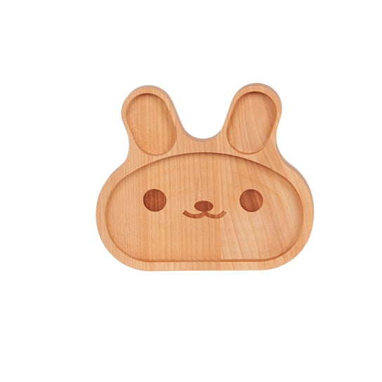 Urocza podstawka bukowa deska na przekąski dla dzieci królik króliczek - Idealna dla małych smakoszy Woodcarver