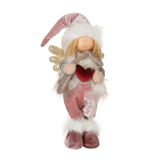 Urocza świąteczna figurka lalka elf 14X13X51CM RÓŻ Eurofirany
