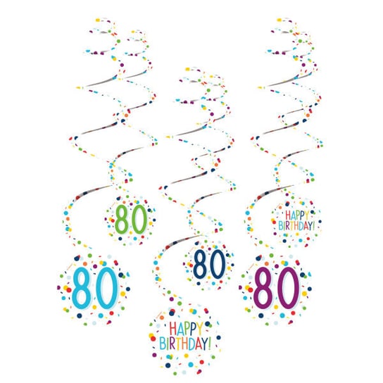 Urodzinowe konfetti - Świderki numer 80 6 sztuk Amscan