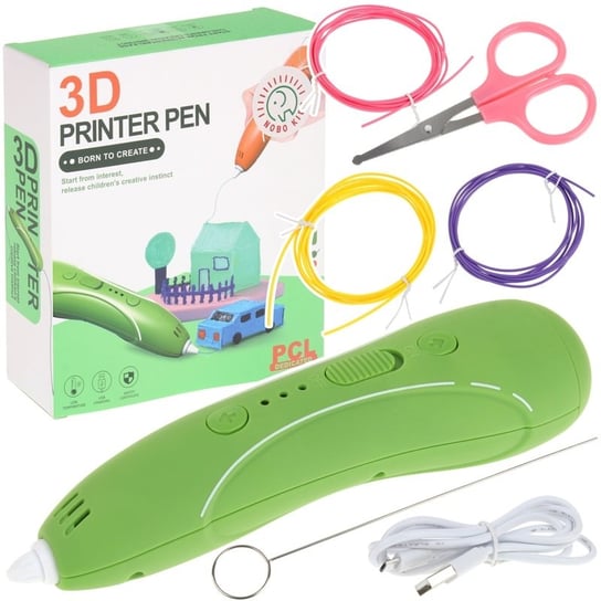 Urwiskowo, długopis drukarka 3D pen zestaw wkłady PLC green Urwiskowo