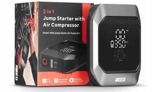 Urządzenie rozruchowe Booster Kompresor REEG Jump Starter Air Pump 2in1 REEG