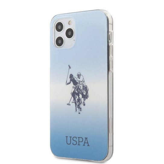 US Polo Assn Dh & Logo Gradient - Etui iPhone 12 / iPhone 12 Pro (niebieski) U.S. Polo Assn.