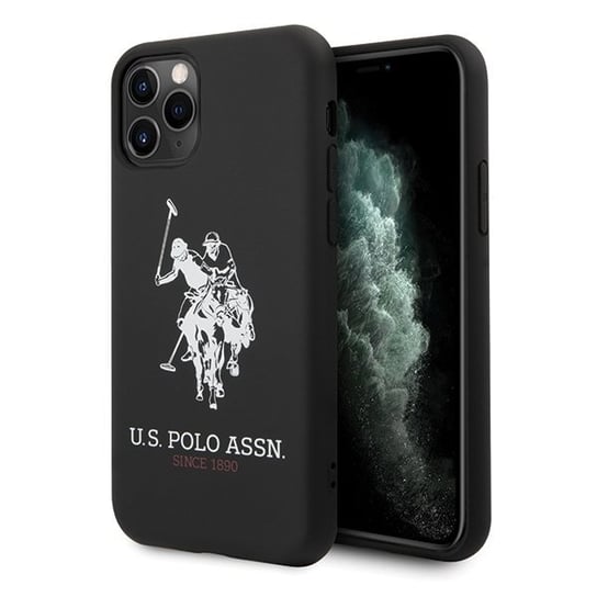 US Polo USHCN58SLHRBK iPhone 11 Pro czarny/black Silicone Collection - Czarny U.S. Polo Assn.