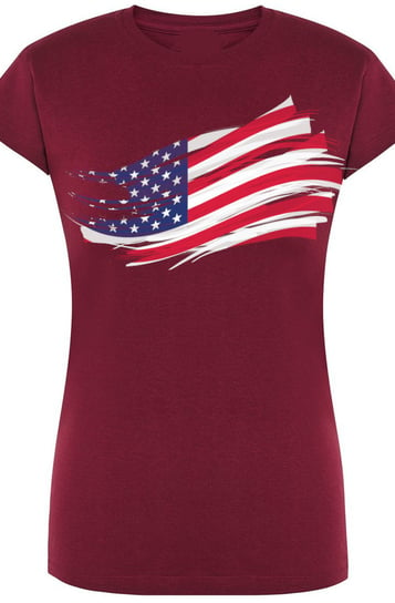 USA Flaga Damski T-Shirt Modny Nadruk r.XXL Inna marka