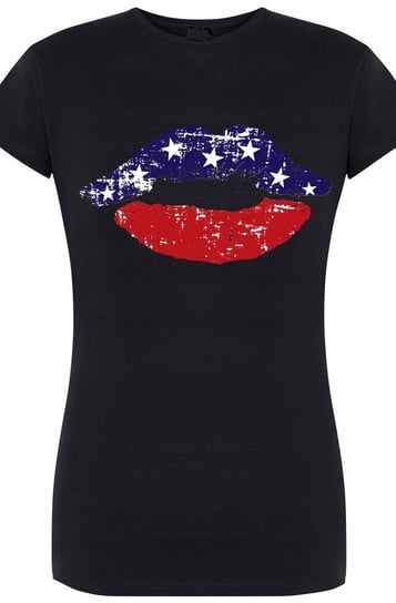 USA Flaga Usta Damski T-Shirt Nadruk r.S Inna marka