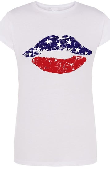 USA Flaga Usta Damski T-Shirt Nadruk r.XL Inna marka