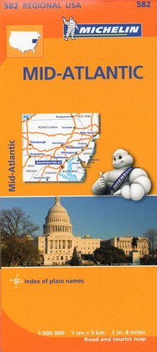 USA Środkowatlantyckie. Mapa 1:500 000 Michelin Travel Publications