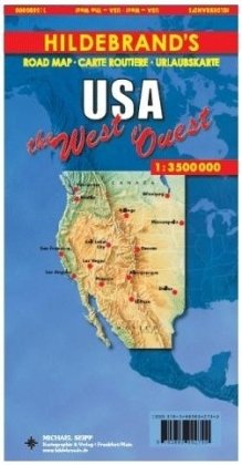 USA West 1 : 3 500 000. Hildebrand's Urlaubskarte Seipp Michael, Karto + Grafik