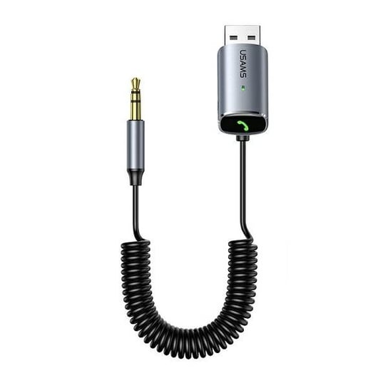 USAMS Adapter audio Bluetooth 5.0 USB-AUX szary/iron grey SJ504JSQ01 (US-SJ504) USAMS