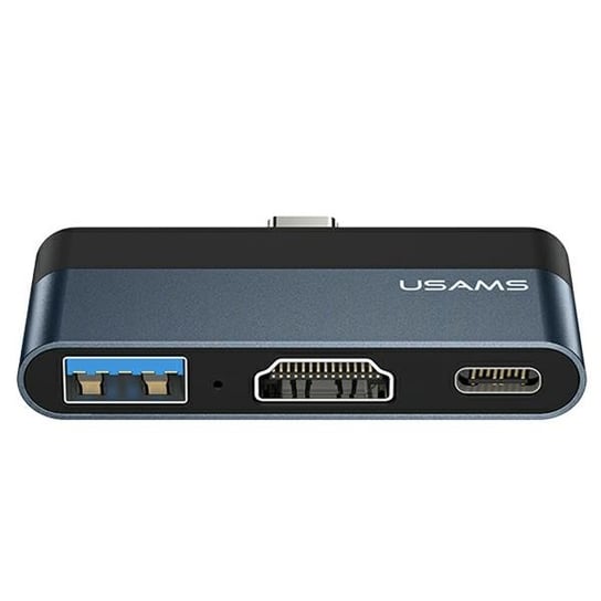 USAMS Adapter HUB USB 3.0/USB-C/HDMI 1.4 szary/grey SJ492HUB01 (US-SJ492) USAMS