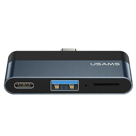 USAMS Adapter HUB USB 3.0/USB-C/Micro SD szary/grey SJ491HUB01 (US-SJ491) USAMS