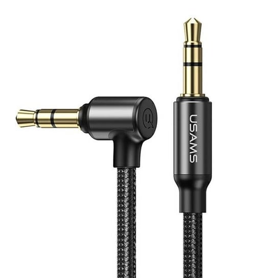 USAMS Kabel audio pleciony jack 3.5mm - 3,5mm 1,2m czarny/black SJ557YP01 (US-SJ557) USAMS