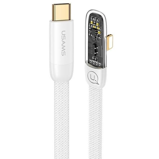 USAMS Kabel kątowy USB-C na Lightning PD 20W Fast Charging Iceflake Series 1,2m biały/white SJ583USB02 (US-SJ583) USAMS