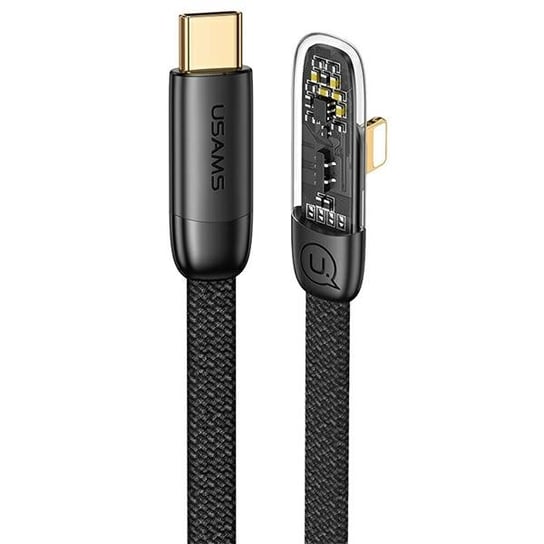 USAMS Kabel kątowy USB-C na Lightning PD 20W Fast Charging Iceflake Series 1,2m czarny/black SJ583USB01 (US-SJ583) USAMS