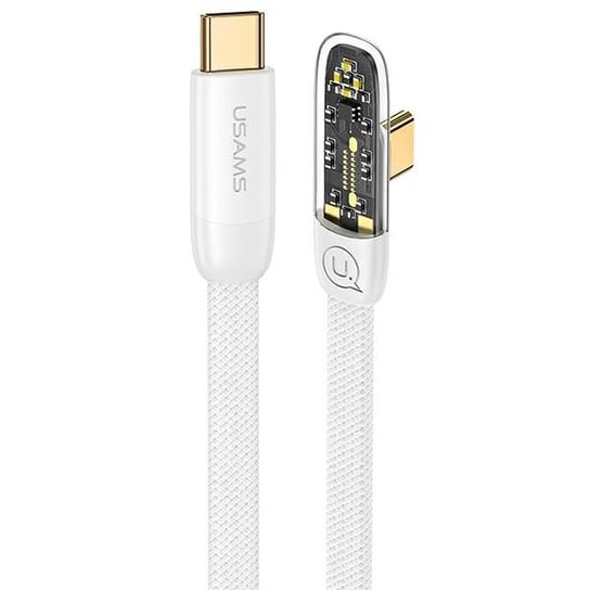USAMS Kabel kątowy USB-C na USB-C PD 100W Fast Charging Iceflake Series 1,2m biały/white SJ584USB02 (US-SJ584) USAMS