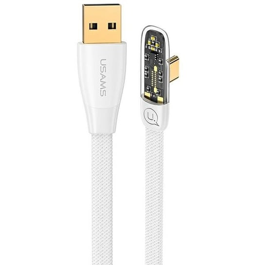 USAMS Kabel kątowy USB na USB-C PD 6A 66W Fast Charging Iceflake Series 1,2m biały/white SJ585USB02 (US-SJ585) USAMS