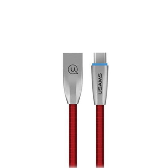 USAMS Kabel pleciony U-Light USB-C czerwony/red 1,2m TCZSUSB04 (US-SJ184) USAMS