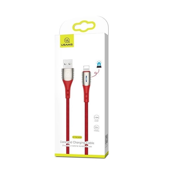 USAMS Kabel pleciony U-Tone lightning 2m 2A Fast Charging czerwony/red SJ304USB02 (US-SJ304) USAMS