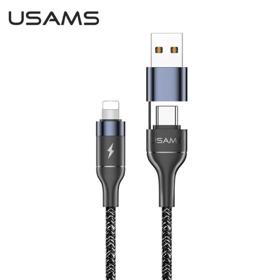 USAMS Kabel pleciony U31 USB-C/USB na lightning 30W PD Fast Charge czarny/black SJ404USB01 (US-SJ404) USAMS