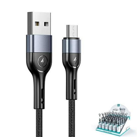 USAMS Kabel pleciony U55 2A micro USB for set U55 czarny/black 1m SJ450ZJ01 (US-SJ450) USAMS