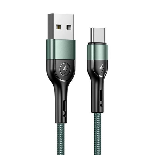 USAMS Kabel pleciony U55 2A USB-C zielony/green 1m SJ449USB02 (US-SJ449) USAMS
