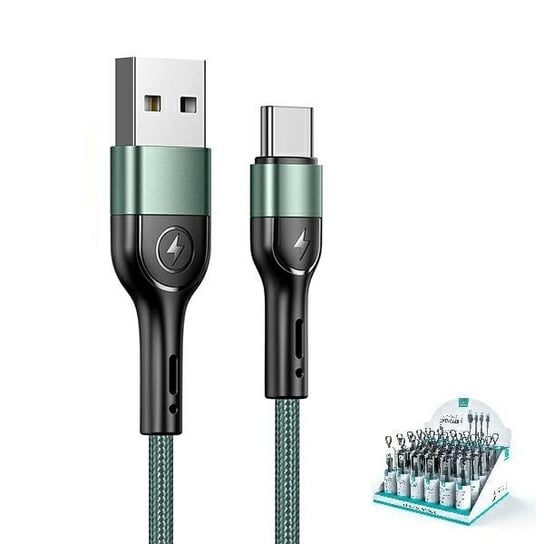 USAMS Kabel pleciony U55 USB-C for set U55 zielony/green 1m SJ449USBSG02 (US-SJ449) USAMS