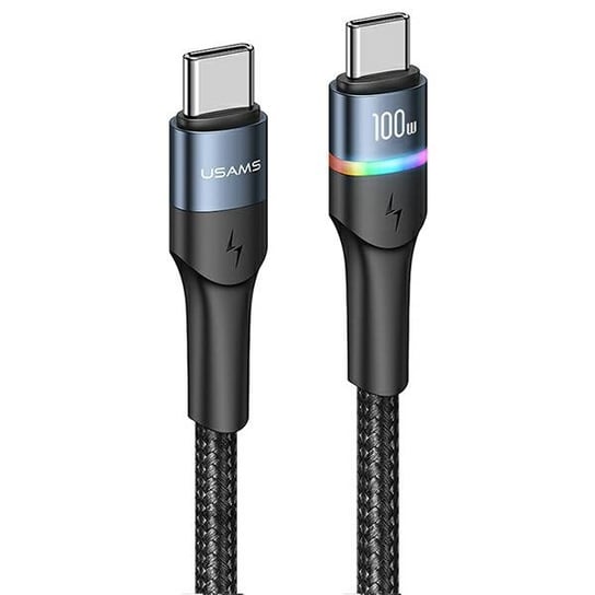 USAMS Kabel pleciony U76 USB-C na USB-C 100W PD Fast Charging 1.2m czarny/black SJ537USB01(US-SJ537) USAMS