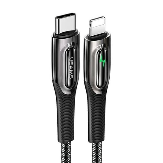 USAMS Kabel pleciony USB-C na Lightning Smart Power-off 20W PD Cable 1.2m czarny/black SJ518USB01 (US-SJ518) USAMS