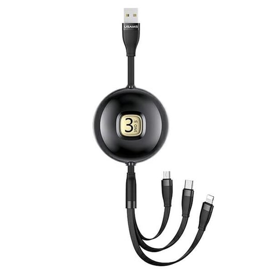 USAMS Kabel U69 3w1 1m czarny/black (lightning/microUSB/USB-C) SJ508USB01 (US-SJ508) USAMS