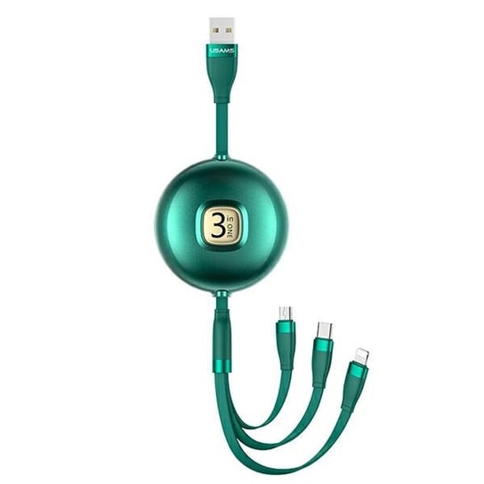 USAMS Kabel U69 3w1 1m zielony/green (lightning/microUSB/USB-C) SJ508USB03 (US-SJ508) USAMS