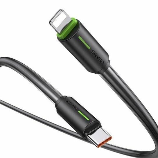 USAMS Kabel USB-C/Lightning 1m SJ735 30W czarny/black YU Series SJ735USB01 (US-SJ735) Inna marka