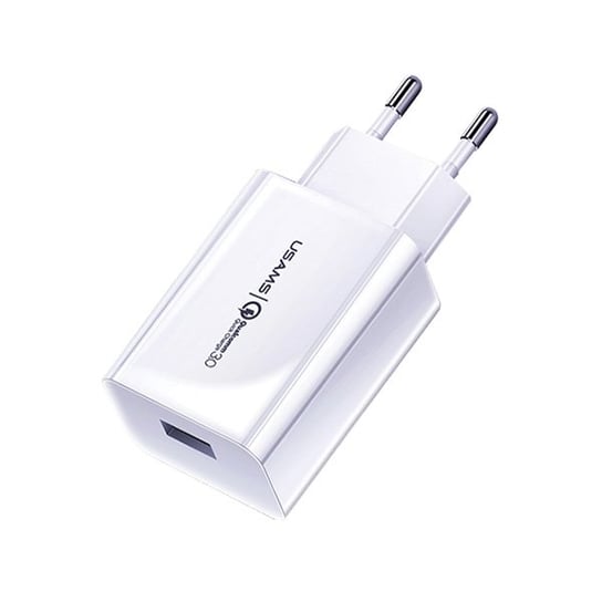 USAMS Ład. siec. 1xUSB T22 18W 3A QC3.0 (only head) Fast Charging biały/white CC83TC01 (US-CC083) USAMS