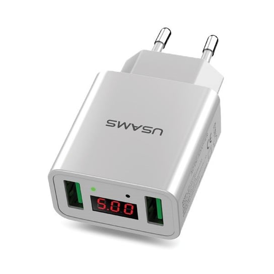 USAMS Ład. siec. 2xUSB 2,2A LED biały /white CC40TC02 (US-CC040) USAMS