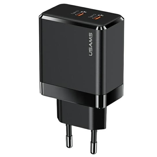 USAMS Ład. siec. 2xUSB-C T54 GaN 40W (only head) PD Fast Charging czarny/black CC172TC01 (US-CC172) USAMS