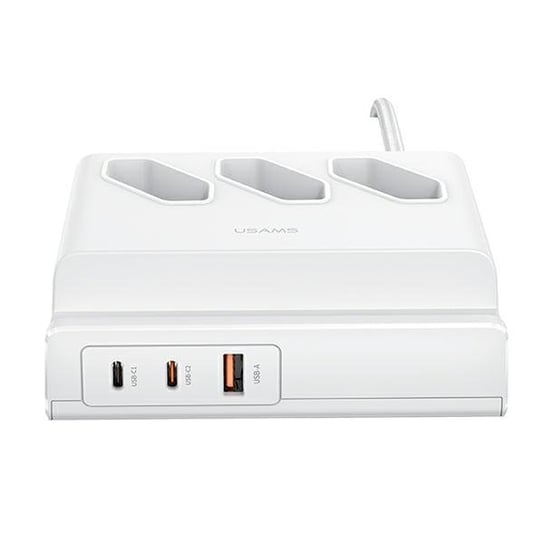 USAMS Listwa zasilająca 65W Super Si Fast Charging USB Extension Socket EU biały/white CC160TC01 (US-CC160) USAMS