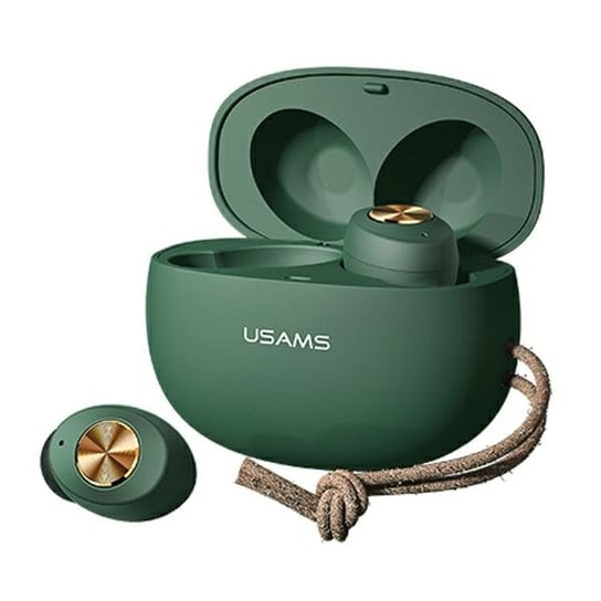 USAMS Słuchawki Bluetooth 5.0 TWS ES series bezprzewodowe ciemny zielony/dark green BHUES03 USAMS