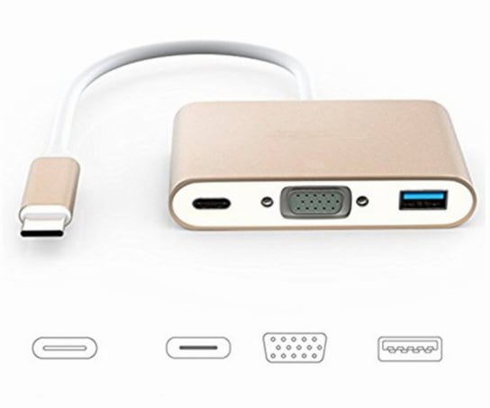 Usb 3.1 Typ C Na Usb 3.0 / Vga / Usb-C Gold Adapter Inna marka