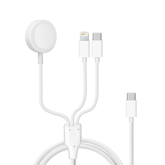 USB-C na USB-C, Lightning i magnetyczny kabel do ładowania 2A Intensywność Biały Avizar