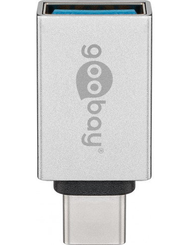 USB-C™/ USB A OTG SuperSpeed ​​Adapter do podłączenia kabli ładowania 3.0 srebrny - Wersja kolorystyczna Srebrny Goobay