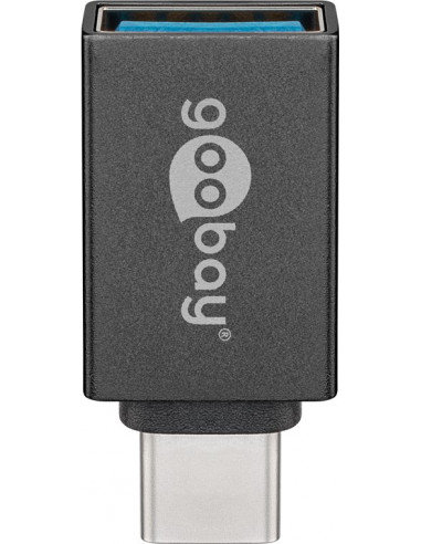 USB-C™ USB A OTG SuperSpeed ​​Adapter do podłączenia kabli ładowania 3.0 Szary - Wersja kolorystyczna Szary Goobay