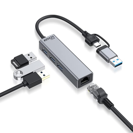 USB typ C 3.0 Thunderbolt 3 Ethernet Gigabit RJ45 Novaza Tech
