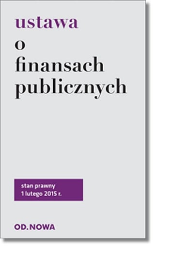 Ustawa o finansach publicznych Kaszok Agnieszka