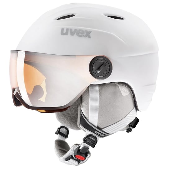 UVEX, Kask narciarski, Junior visor pro, 56/6/191/92, biały, 52/54 UVEX