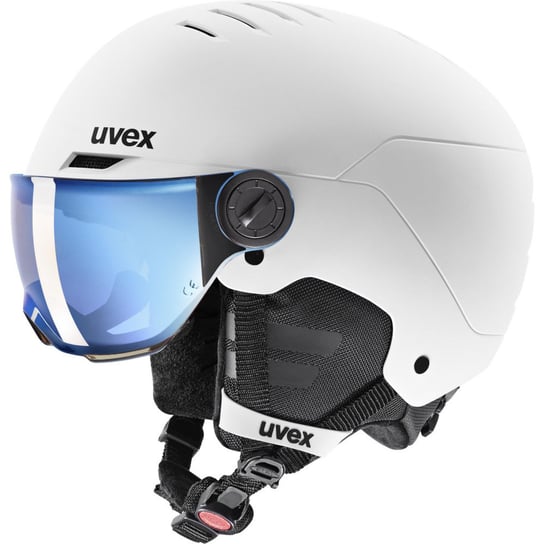 Uvex, Kask Narciarski, Rocket Junior Visor, Biały, Rozmiar 51-55 UVEX