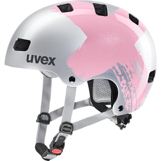 UVEX KID 3 Dziecięcy kask rowerowy, srebrno-różowy UVEX