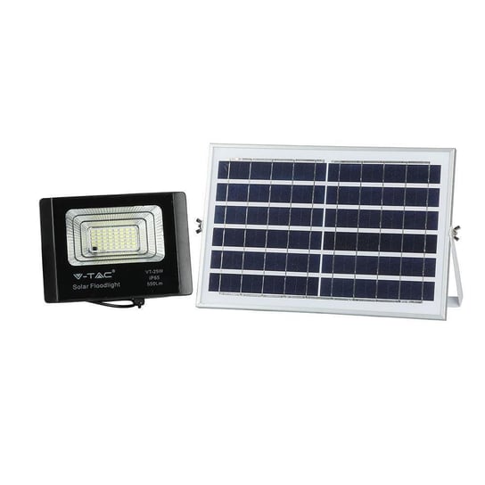 V-TAC, Naświetlacz halogen LED Solarny 12W, IP65, VT-25W zimny, 550lm V-TAC