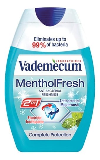 Vademecum 2in1 toothpaste&mouthwash mentol fresh pasta do zębów i płyn do płukania jamy ustnej 75ml Vademecum