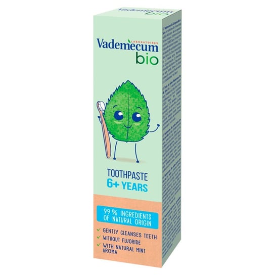 Vademecum, Bio Kids Toothpaste pasta do zębów dla dzieci w wieku 6+ z naturalnym aromatem mięty 50ml Vademecum