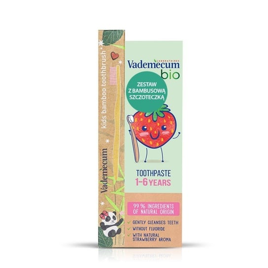 vademecum bio pasta do zębów dla dzieci 1-6 lat ze szczoteczką truskawka Vademecum